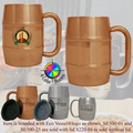 Eco Vessel Copper Colored Polished Stainless Steel Double Barrel Mug with full color